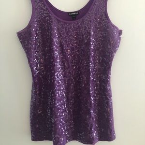 Express purple sequin tank top